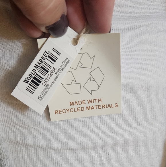 New W Tags World Market Cardigan Sweater Womens One Size Light Gray Open Front - Picture 5 of 8